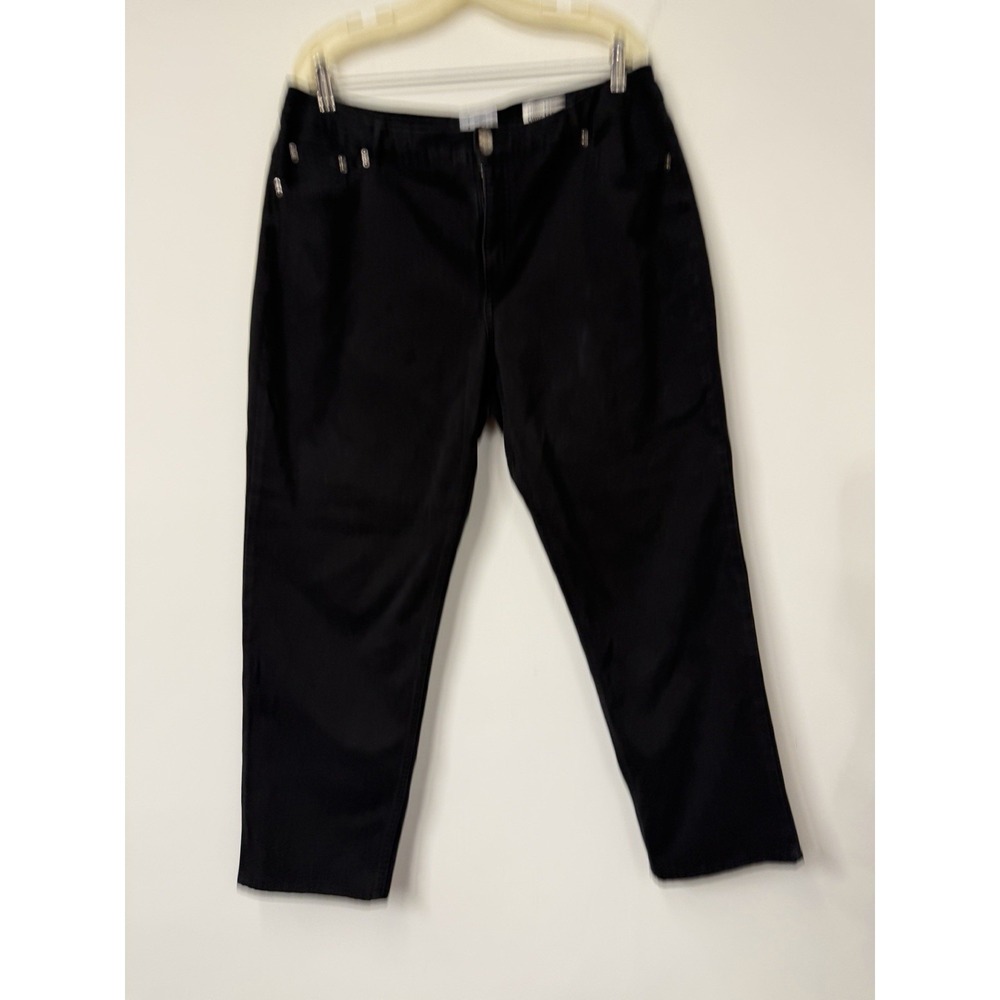 Just My JMS Women's 20 W Black Stretch Classic Fit Twill Jeans Straight Leg Pant